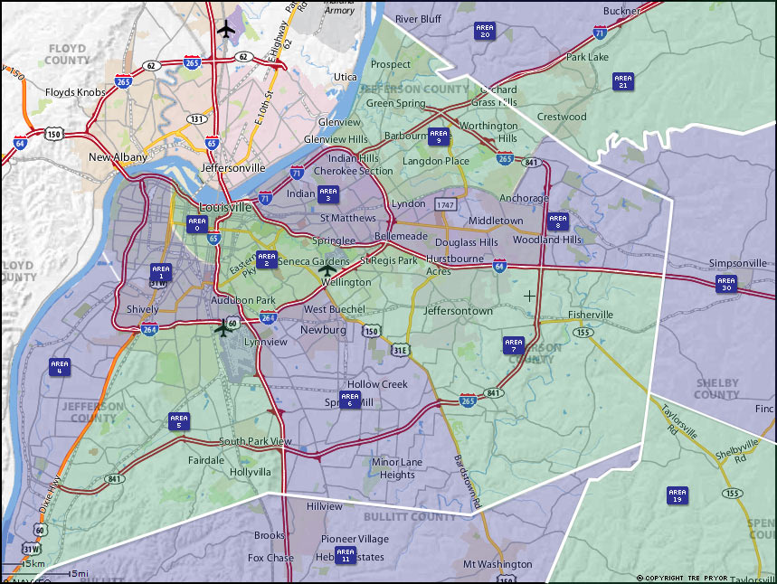 Map of Louisville MLS Areas